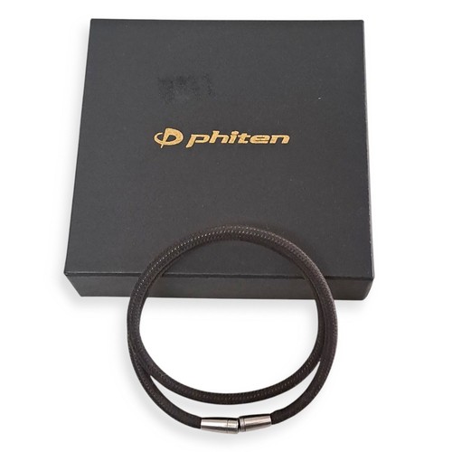 Phiten RAKUWA Magnetic Titanium Necklace Therapy Black Ornament Japan in Box
