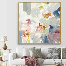 Abstarct Flower Oil Painting Hand Painted Cavnas Painting Colorful Wall Art