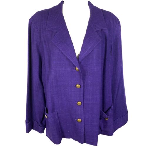 Talbots Vtg 80/'s Purple Suede Open Jacket Blazer NOS