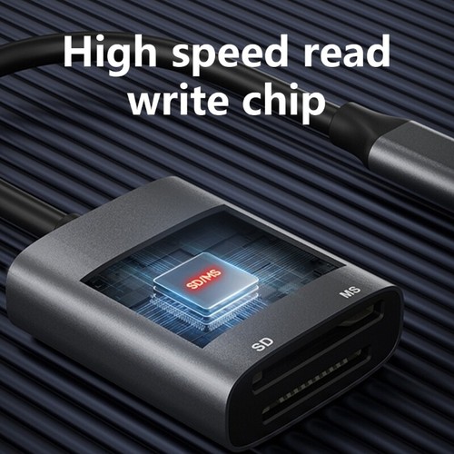 USB C to SD+MS Card Reader for Digital Camera Photo Video to Phone/Tablets - Zdjęcie 7 z 8
