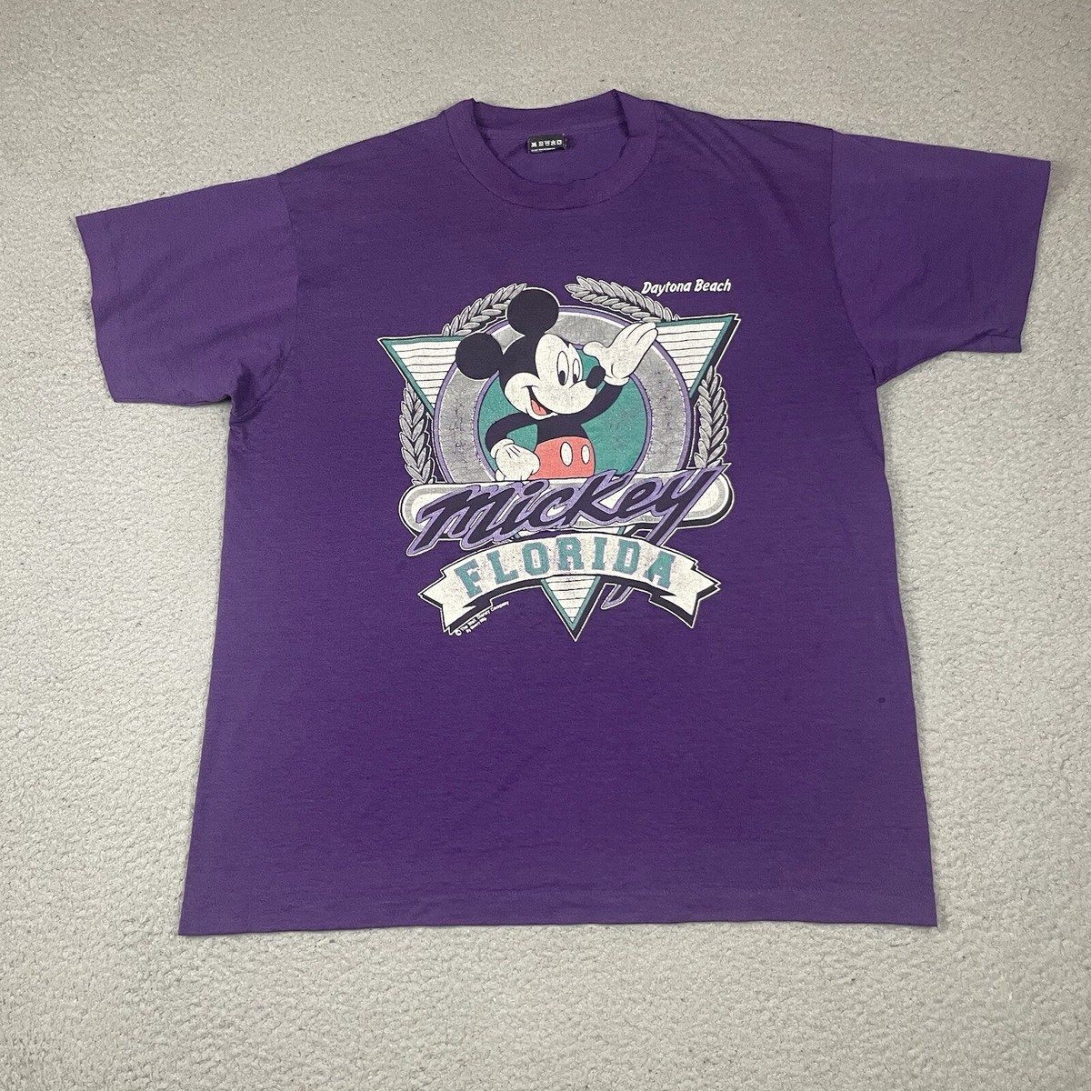Vintage Disney T Shirt Adult XL Purple Florida Mickey Mouse USA 