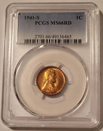 1941 S Lincoln Wheat Cent MS66 RED PCGS