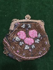 Very Old Victorian Antique Beaded Purse As Is