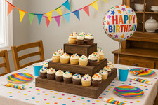 Rustic Wooden Cupcake Stand   3 Tier Dessert Display for Weddings, Parties  Eve