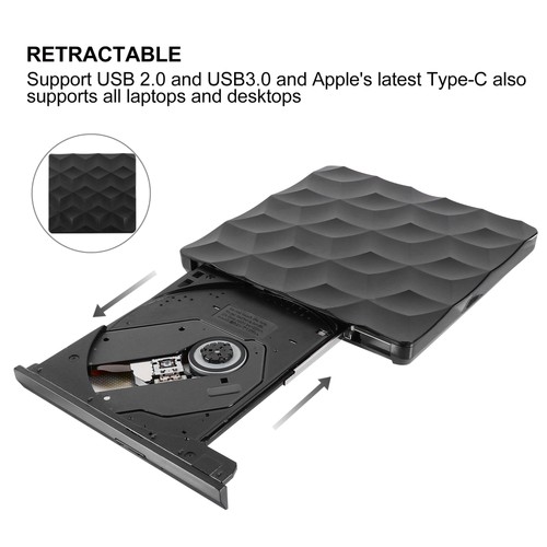 Desktop Player USB Type-C DVD Drive Cd External for Laptop Recorder - Afbeelding 11 van 12