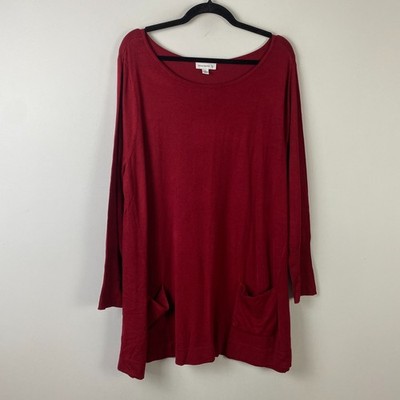 Susan Graver Rayon Nylon A-Line Tunic Sweater with Pockets Size 2X A267439