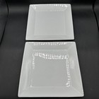 Set Of 2 Pier 1 Plates Luminous Porcelain Square White Dinner Plates 10 5/8”
