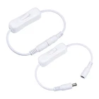 DC 12V Inline Rocker Switch with 5.5x2.1mm DC Jack M to F Power Cable White 2pcs