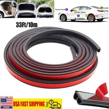 33FT B-Shape Rubber Weather Seal Hollow Universal Car Door Strip Weatherstrip