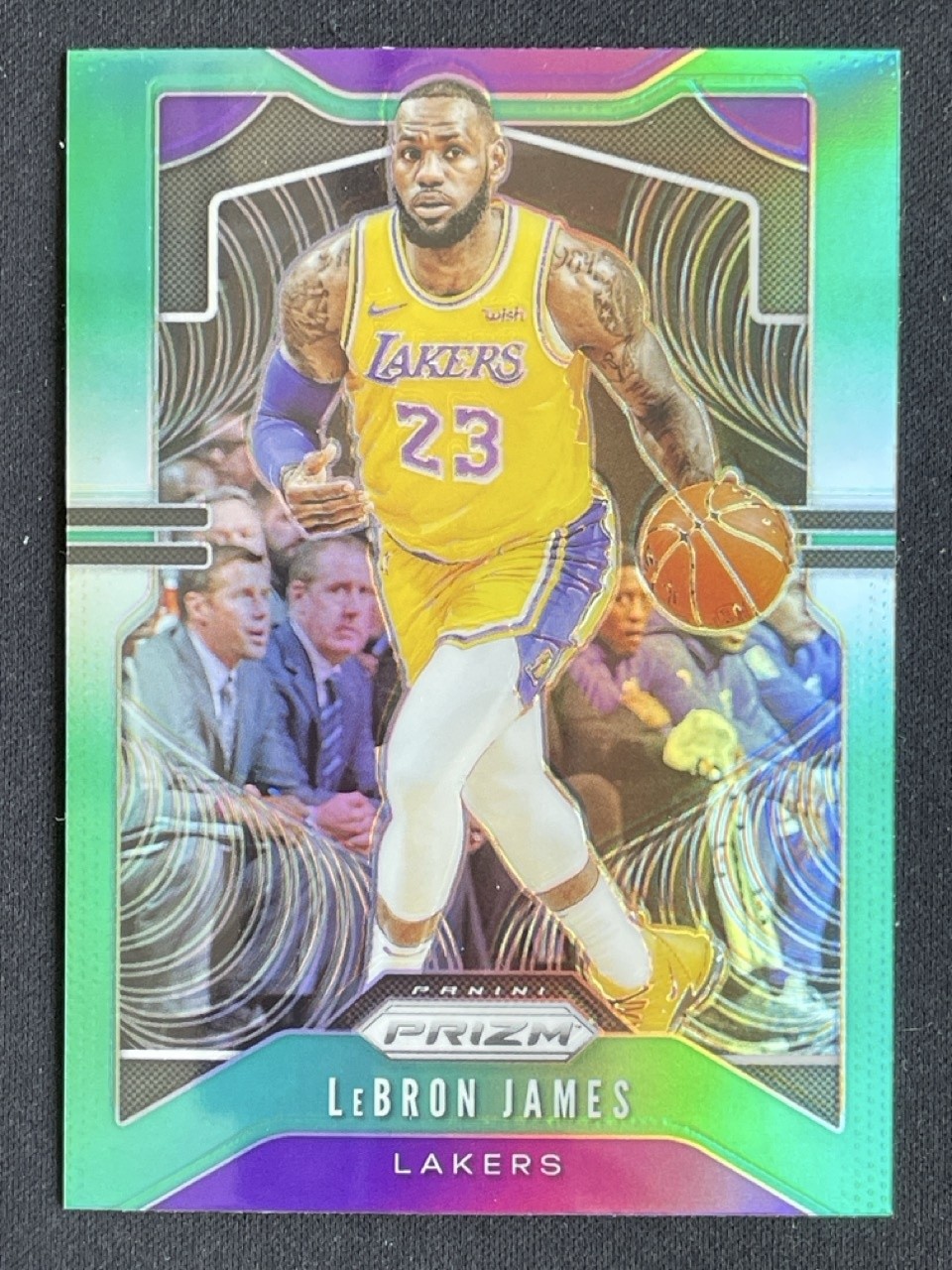 Lebron James 2019-20 Panini Prizm Green Prizm Base #129