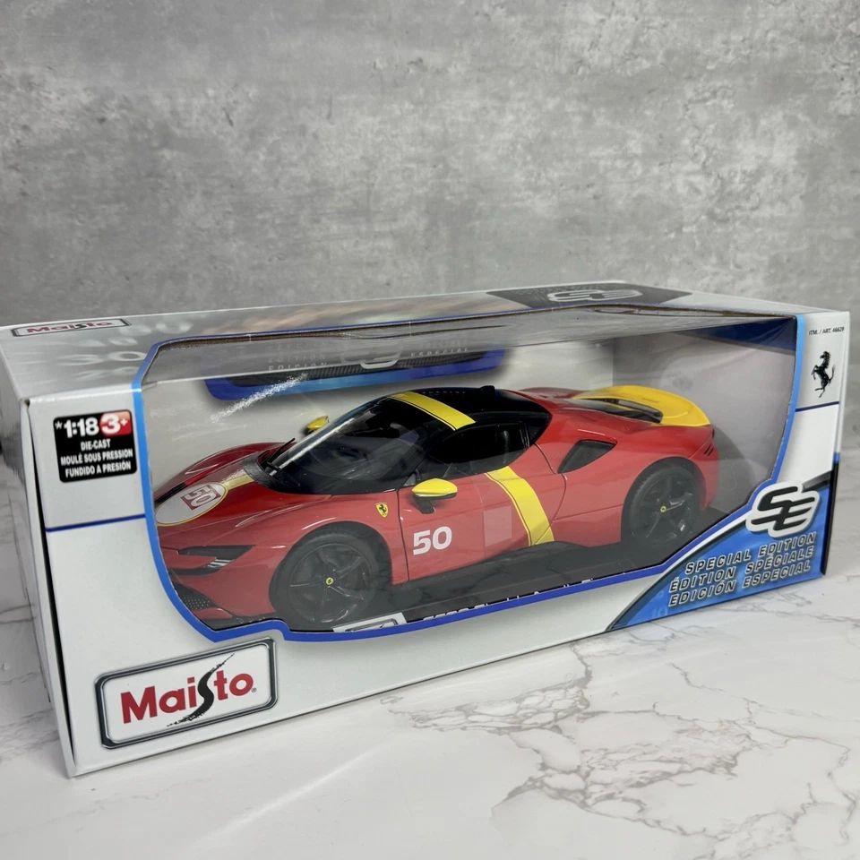 MAISTO Ferrari SF90 Stradale Assetto Fiorano 1:18 Scale Diecast Model Car - Image 2 of 3