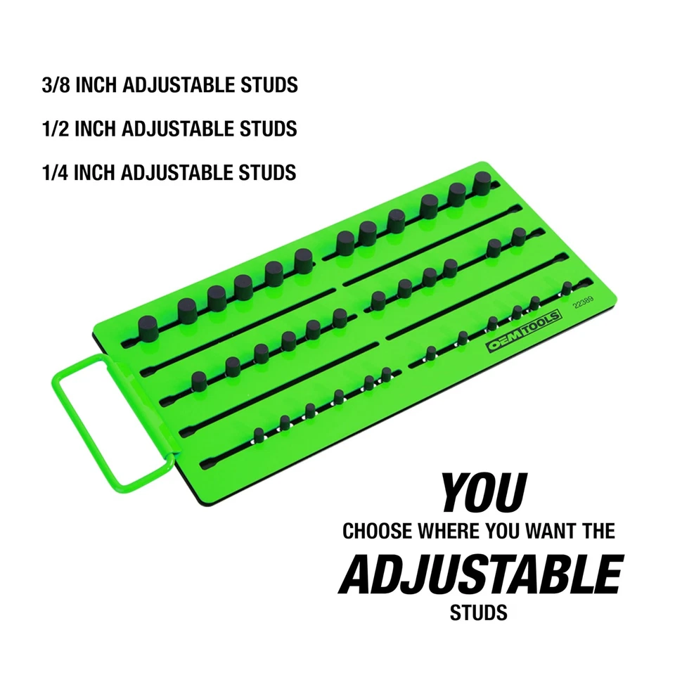 OEMTOOLS 22389 Pro Magnetic Socket Tray Customizable Ratchet Organizer Adjust... - Image 3 of 4