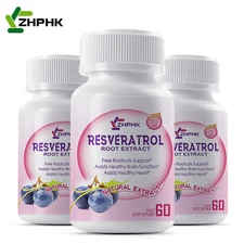 Resveratrol Capsules 1200mg Serving 180 Capsules Anit-Aging and Cardiovascular