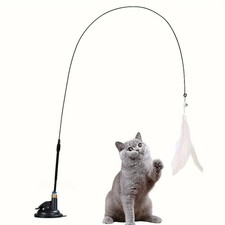 Interactive Cat Wand Toy with Suction Cup,Teaser Set for Cats