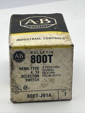 Allen-Bradley 800T-J91A 3-Position Selector Switch,Spring Return