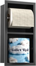 Recessed Toilet Paper Holder, Double Roll Toilet Tissue Holder for Bathroom