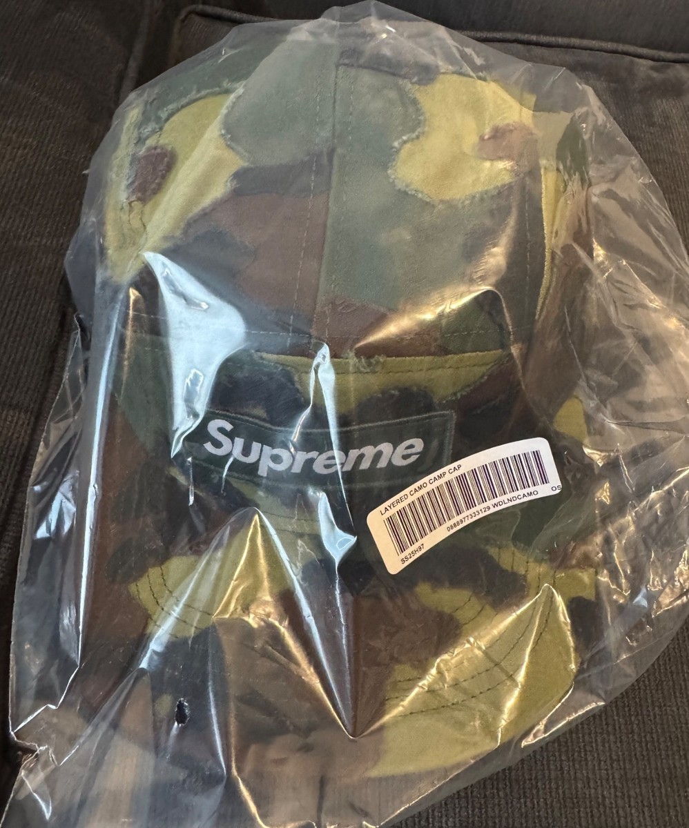 Supreme Layered Camo Camp Cap Woodland Camo In Hand Fast Free Ship