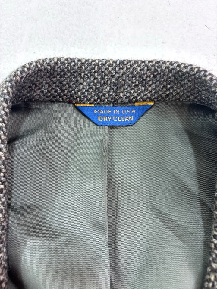 vtg Pendleton 46L action back belted tweed blazer jacket sport suit coat usa - Image 3 of 4