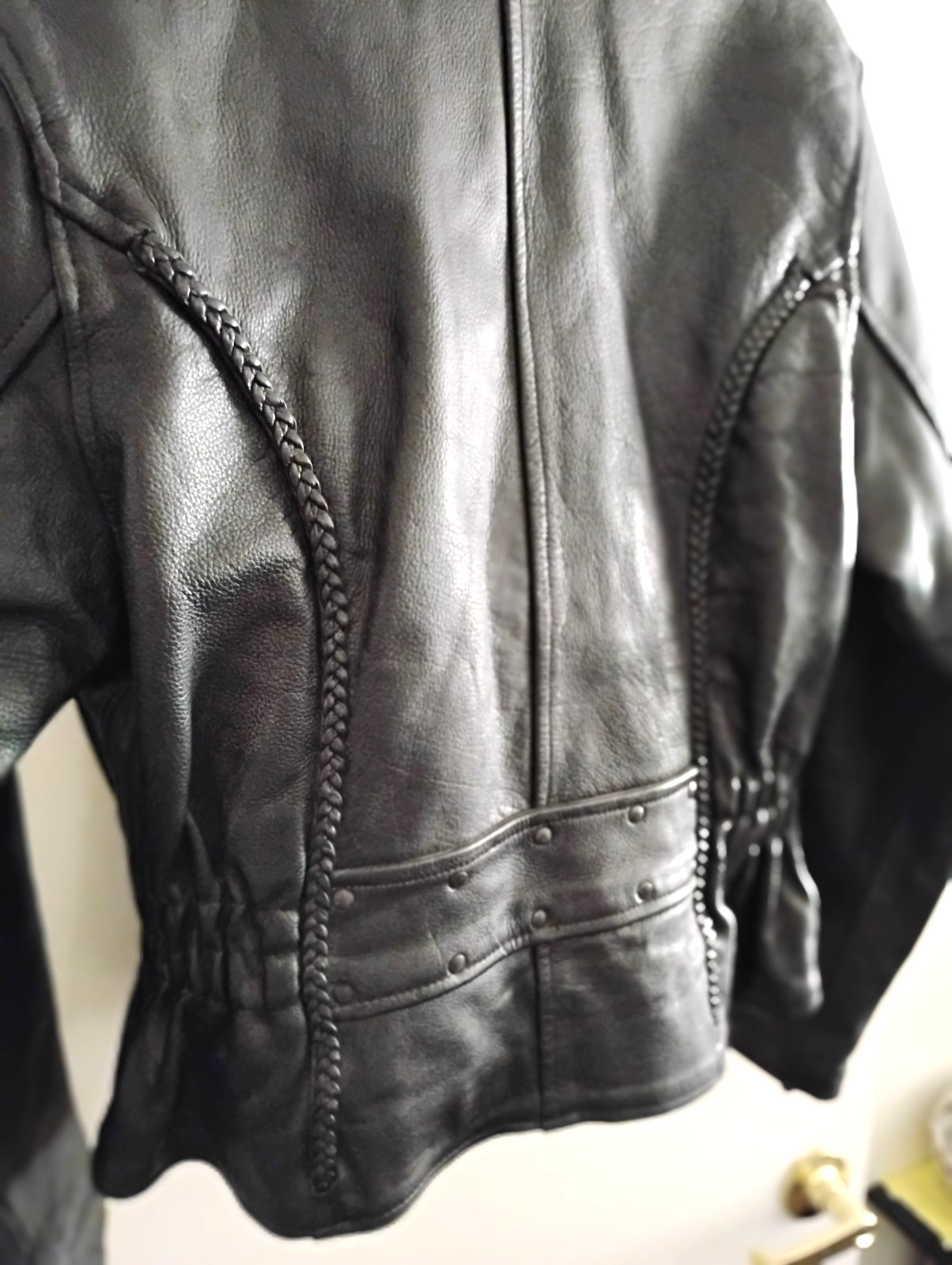 USA Bikers Dream Apparel Genuine Thinsulate Black Leather Motorcycle Jacket Sz M