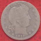 1916 BARBER QUARTER DOLLAR SILVER COIN (25¢) 90% SILVER / 10% COPPER  (B-08)