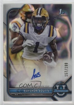 2021-22 Bowman U Chrome Prospect Lava Refractor 157/199 Kayshon Boutte Auto 3y6