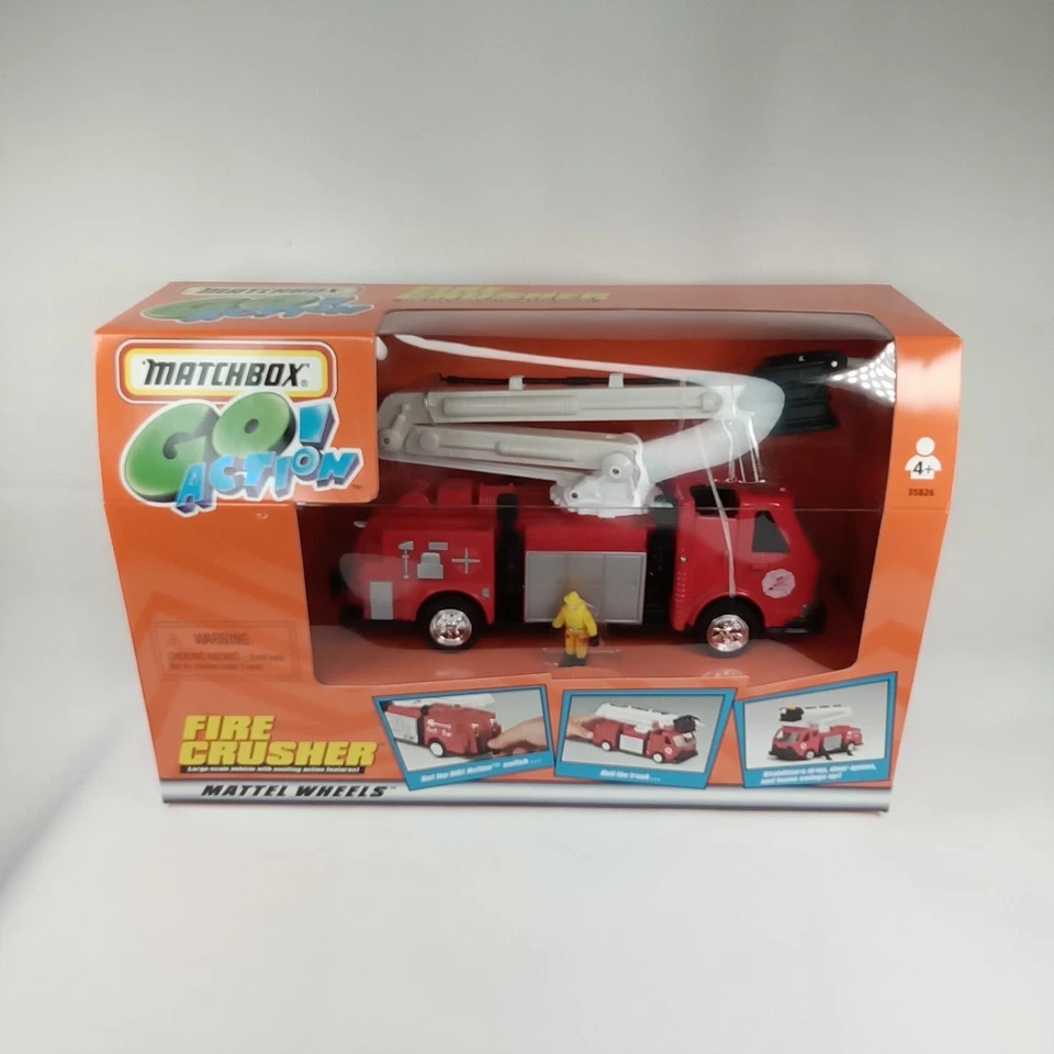 Vintage Toy Mattel Wheels Matchbox Go Action Fire Crusher Sealed 1999 - Image 3 of 4