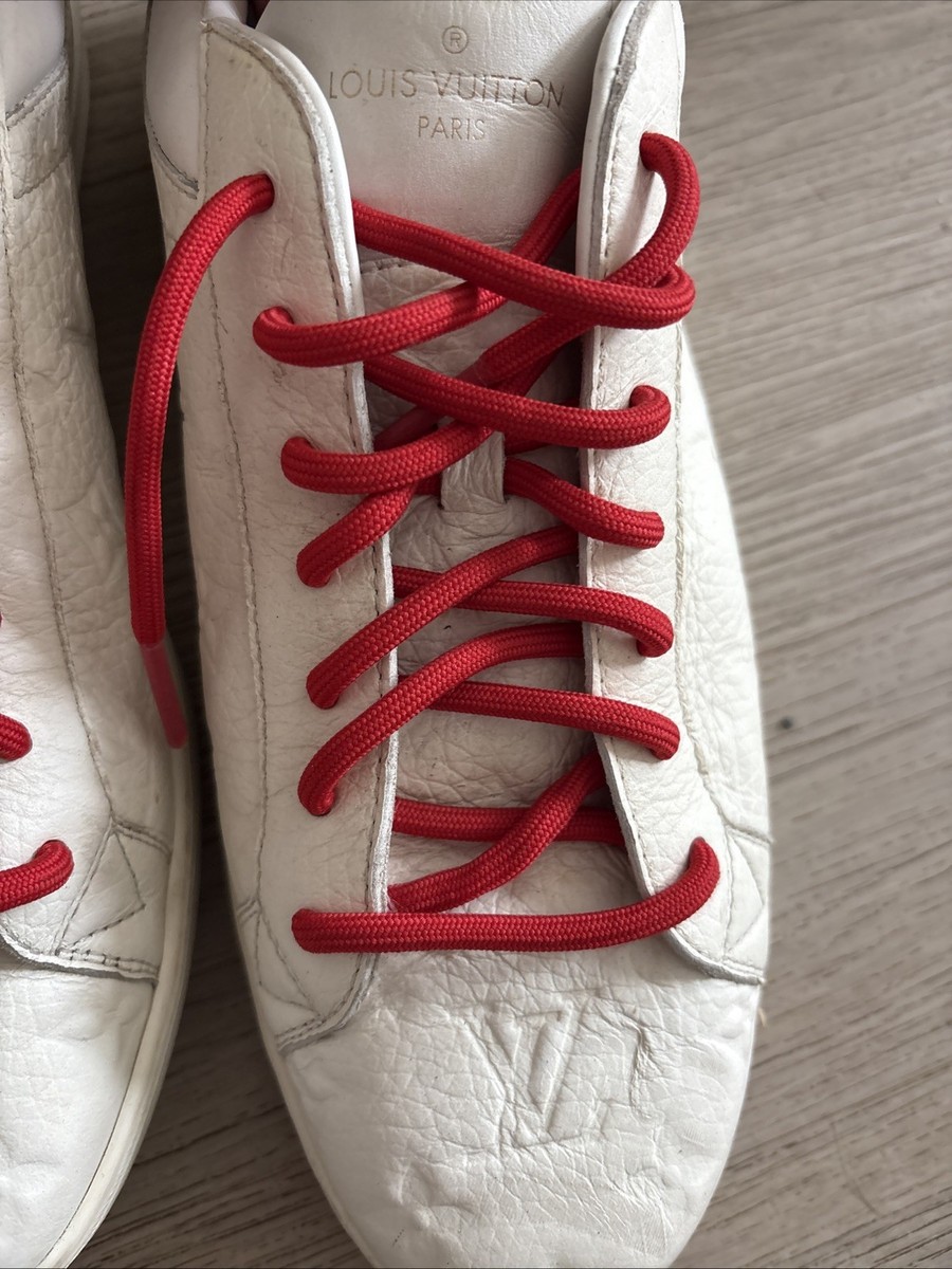 Mens Louis Vuitton White Monogram Embed Leather Sneakers | eBay