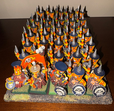 Warhammer Fantasy Chaos Dwarf Warrior Unit x35 OOP Models Classic Big Hats RARE