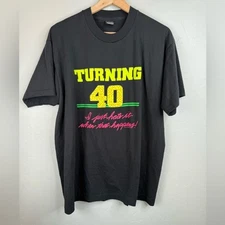 Screen Stars Vintage 90s Single Stitch T-Shirt Turning 40 Tee XL