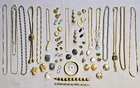 Vintage Estate Sale Gold & Silver Tone Jewelry Lot of 60+
