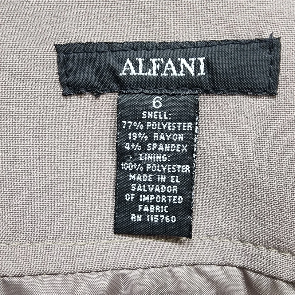 Alfani Skirt Size 6 Tan Pencil Straight Cut Stretch Back Slit Office Career  - Image 3 of 4