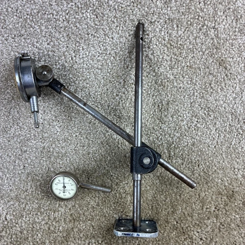 2 Dial Indicator Lot w/ Stand Ames No.262,Starrett No.196
