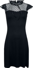 Gothicana by EMP Damen schwarzes Mittellanges Kleid mit Spitze und fixierten