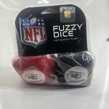 Brand New NFL Kansas City Chiefs Hanging Embroidered Plush  Team Fuzzy Dice