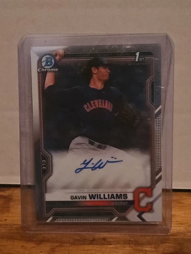 2021 1st Bowman Chrome Rookie On Card Auto Gavin Williams Cleveland Guardians RC