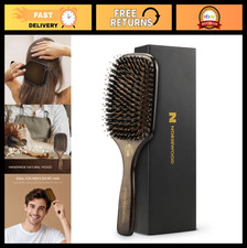 Boar Bristle Hair Brush Set - Soft Detangler for All Hair Types, Enhances Shine
