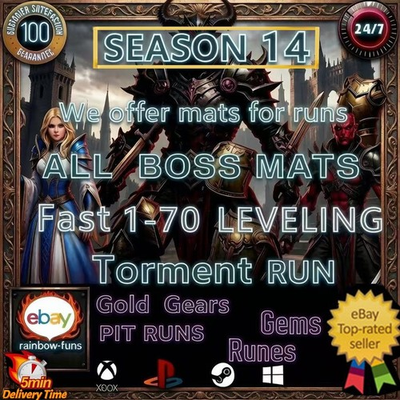 #ad 🔥DIABLO 4 SEASON 14 SC🔥Power Level Boss Mats GOLD GLYPH PIT RUN🔥Virtual Item $399.99