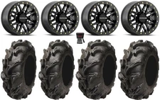 Raceline Ryno Bdlk 14" Bk Wheels 27" Mega Mayhem Tires Polaris Ranger XP 9/1K