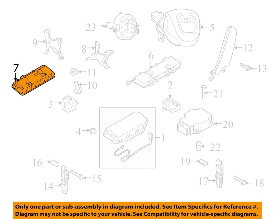 Audi R8 Left Driver Side Knee Protection Airbag 420880841D 2012 OEM - Image 3 of 4