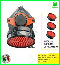 Maschera protettiva con filtro P 3 R DPI per amianto anti polveri legno vernice