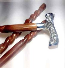 Vintage Style Antique Derby Designer Brass Handle Wooden Walking Stick Cane Gift