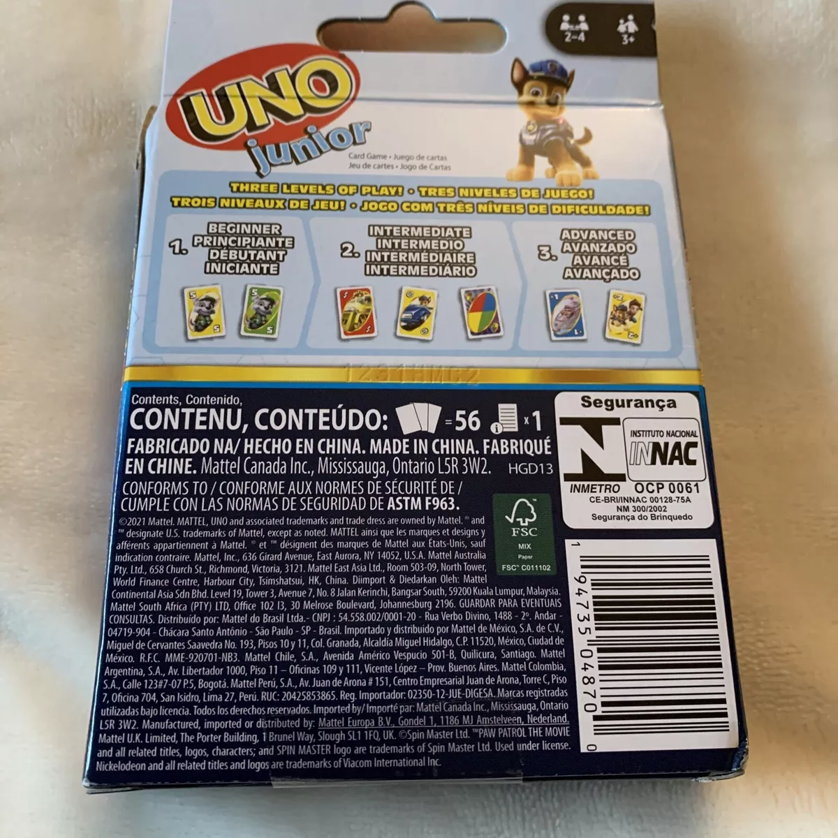 Mattel Games - UNO júnior - Jogo de cartas