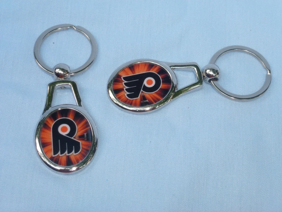 PHILADELPHIA FLYERS Silver Oval Metal KEYCHAIN/KEYRING by Rico NEW quantity of 2 - Image 2 of 4