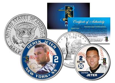 ケネディ大統領 セーター カード 2009 USA DEREK JETER 2-Coin Set New York Quarter & JFK Kennedy Half Dollar
