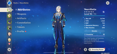 AR 55 GENSHIN ACCOUNT 9 FIVE STARS CROWNED NEUV 5 STAR WEAPONS AND BUILDS