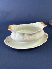 Antique Victorian O,P, Co. Syracuse China gravy boat #50204 c.1890s