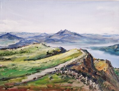 Original Ölgemälde auf Leinwand   Rigi Alpen Berglandschaft, 30x40 cm, 2025