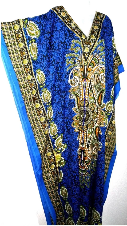 Robe Maxi Kaftan Kimonoärmel Robe de Plage Chambre Respirant Boho Carnaval - Photo 3/4