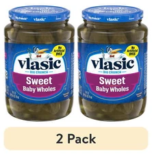 (2 pack) Vlasic Baby Sweet Whole Pickles, Sweet Pickles, 24 fl oz Jar
