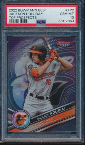 PSA 10 JACKSON HOLLIDAY 2022 Bowman's Best Top Prospects ORIOLES RC GEM MINT